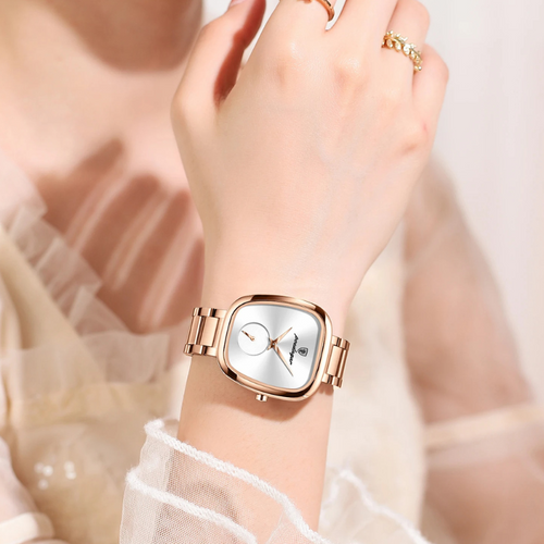 Montre Vintage Femme Étanche Dorée Rose - vue 2 - Montrelio