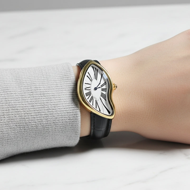 Montre Vintage Femme Forme Irrégulière Saphir - vue 10 - Montrelio
