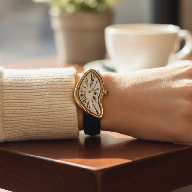 Montre Vintage Femme Forme Irrégulière Saphir - vue 11 - Montrelio