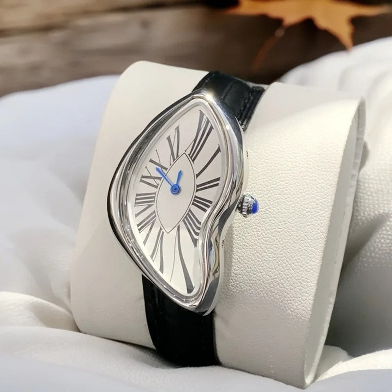 Montre Vintage Femme Forme Irrégulière Saphir - vue 7 - Montrelio