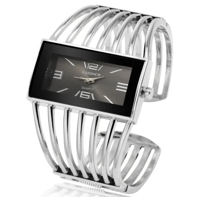 Montre Vintage Femme Jonc Ajouré Cadran Rectangulaire - vue 11 - Montrelio