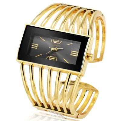 Montre Vintage Femme Jonc Ajouré Cadran Rectangulaire - vue 9 - Montrelio