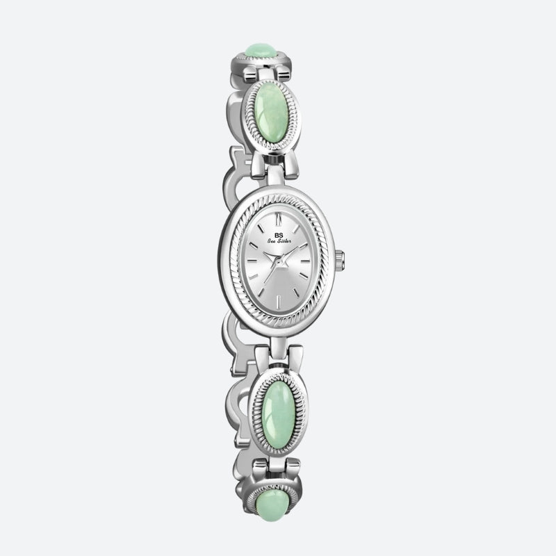 Montre Vintage Femme Ovale Dorée Strass - vue 5 - Montrelio