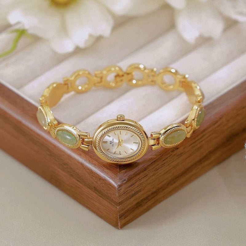 Montre Vintage Femme Ovale Dorée Strass - vue 7 - Montrelio