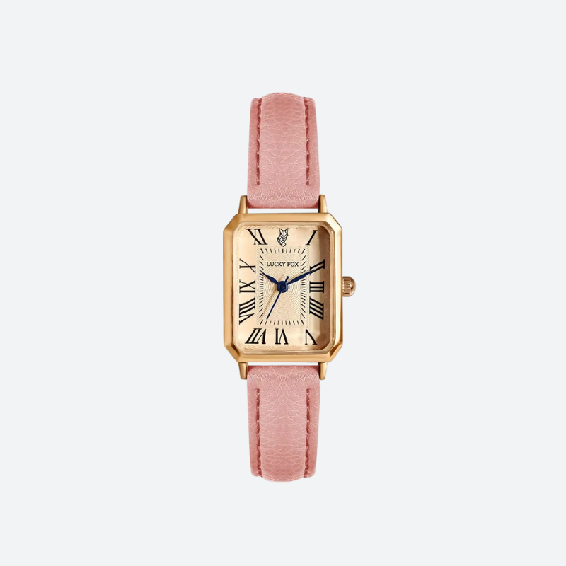 Montre Vintage Femme Rectangle Bracelet Cuir - vue 1 - Montrelio