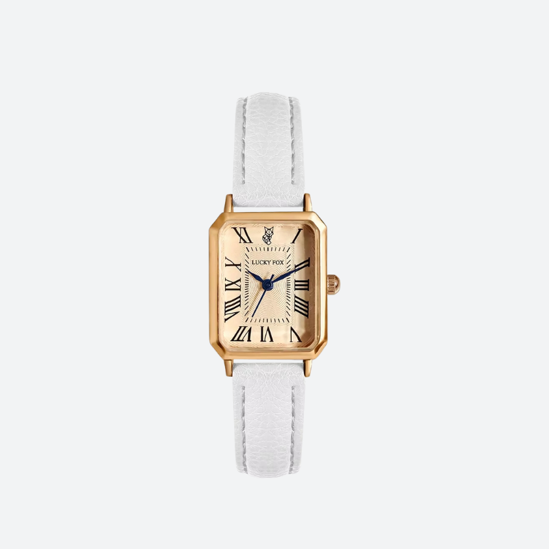 Montre Vintage Femme Rectangle Bracelet Cuir - vue 3 - Montrelio