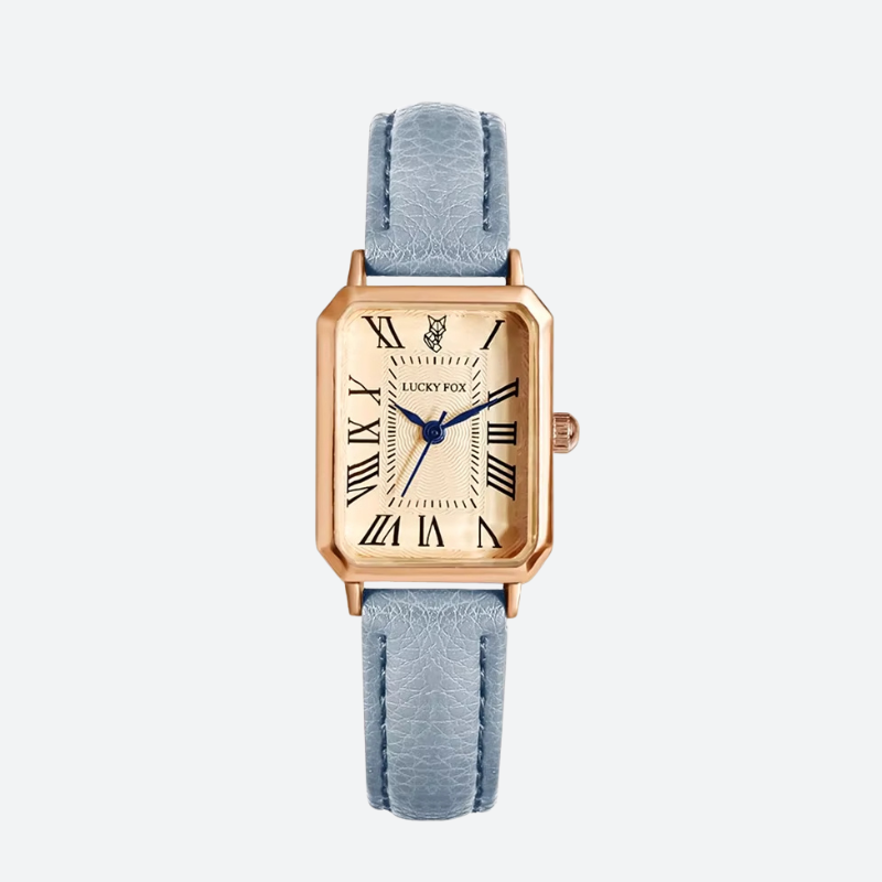 Montre Vintage Femme Rectangle Bracelet Cuir - vue 4 - Montrelio