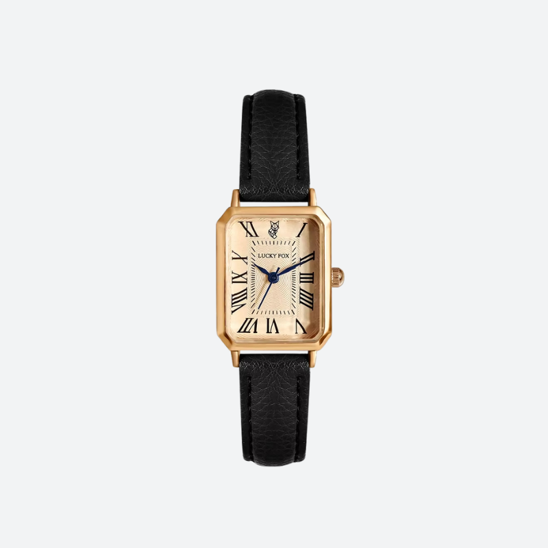 Montre Vintage Femme Rectangle Bracelet Cuir - vue 5 - Montrelio