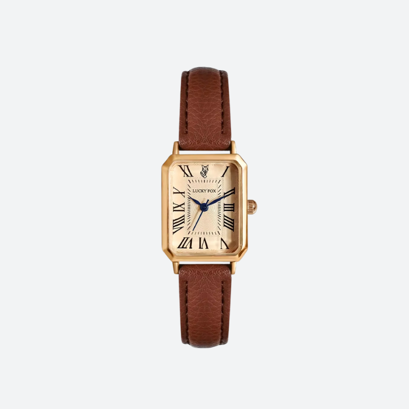 Montre Vintage Femme Rectangle Bracelet Cuir - vue 6 - Montrelio