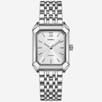 Montre Vintage Femme Rectangle Métal Argenté - vue 1 - Montrelio