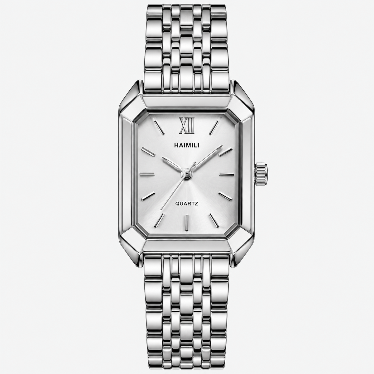 Montre Vintage Femme Rectangle Métal Argenté - vue 1 - Montrelio