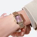 Montre Vintage Femme Rectangle Métal Doré - vue 2 - Montrelio