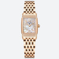 Montre Vintage Femme Rectangulaire Argent et Nacre - vue 1 - Montrelio