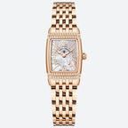 Montre Vintage Femme Rectangulaire Argent et Nacre - vue 1 - Montrelio