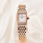 Montre Vintage Femme Rectangulaire Argent et Nacre - vue 4 - Montrelio