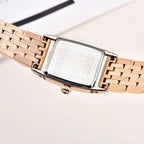 Montre Vintage Femme Rectangulaire Argent et Nacre - vue 5 - Montrelio