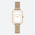 Montre Vintage Femme Rectangulaire Dorée Maille Fine - vue 1 - Montrelio