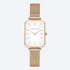 Montre Vintage Femme Rectangulaire Dorée Maille Fine - vue 1 - Montrelio