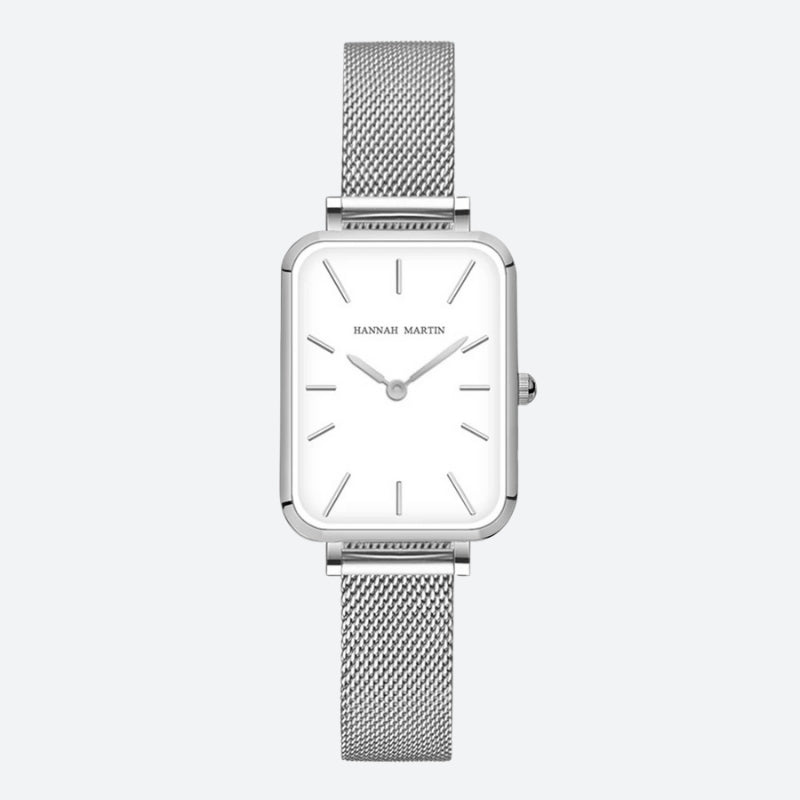 Montre Vintage Femme Rectangulaire Dorée Maille Fine - vue 2 - Montrelio