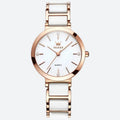Montre Vintage Femme Ronde Or Rose Céramique - vue 1 - Montrelio