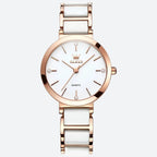 Montre Vintage Femme Ronde Or Rose Céramique - vue 1 - Montrelio