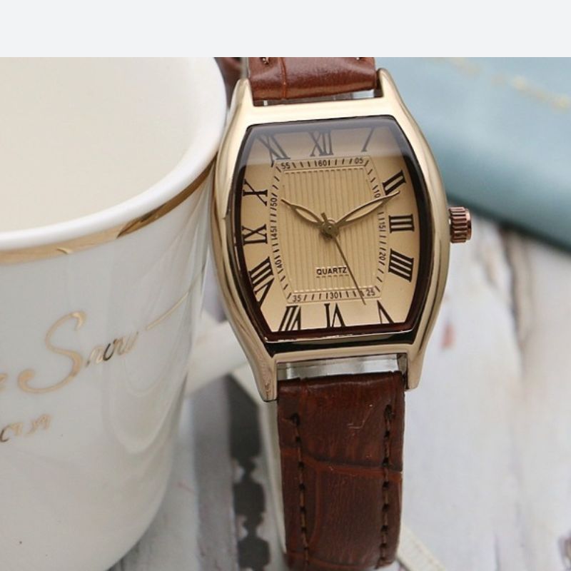 Montre Vintage Femme Tonneau Bracelet Cuir - vue 5 - Montrelio