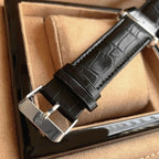 Montre Vintage Homme Carrée Ultra-Fine Quartz Cuir - vue 3 - Montrelio