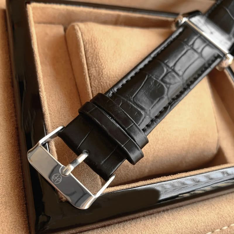 Montre Vintage Homme Carrée Ultra-Fine Quartz Cuir - vue 3 - Montrelio