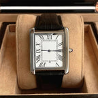 Montre Vintage Homme Carrée Ultra-Fine Quartz Cuir - vue 4 - Montrelio