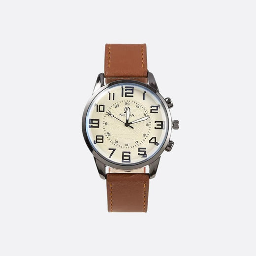 Montre Vintage Homme Quartz Classique Bracelet Cuir