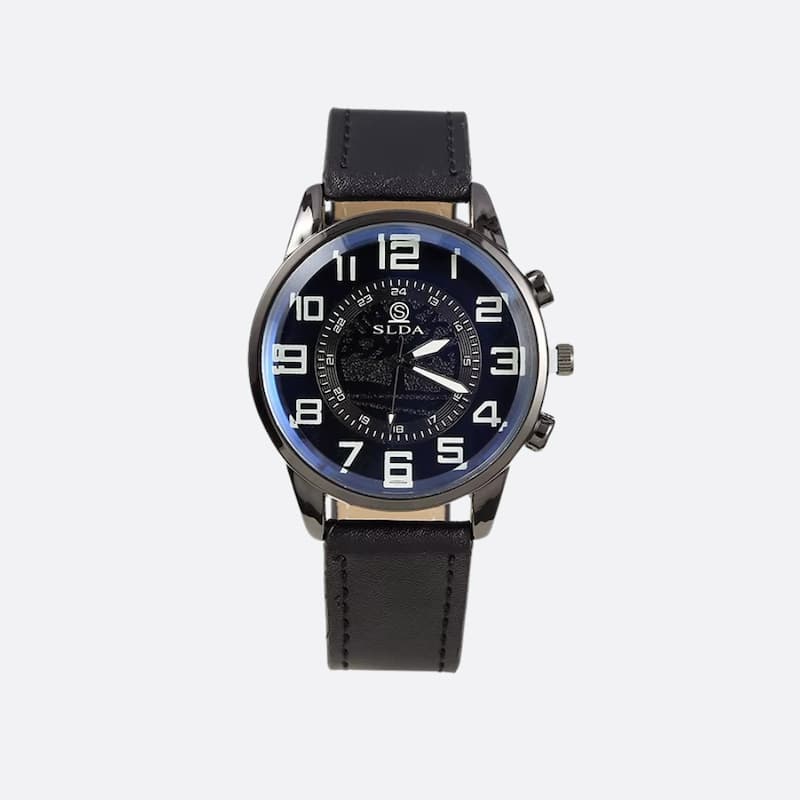Montre Vintage Homme Quartz Classique Bracelet Cuir - vue 3 - Montrelio