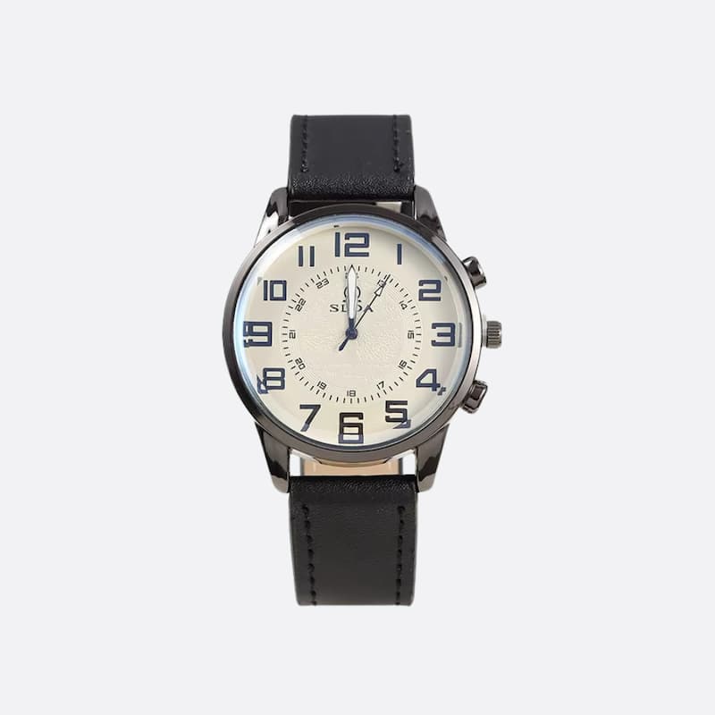 Montre Vintage Homme Quartz Classique Bracelet Cuir - vue 4 - Montrelio