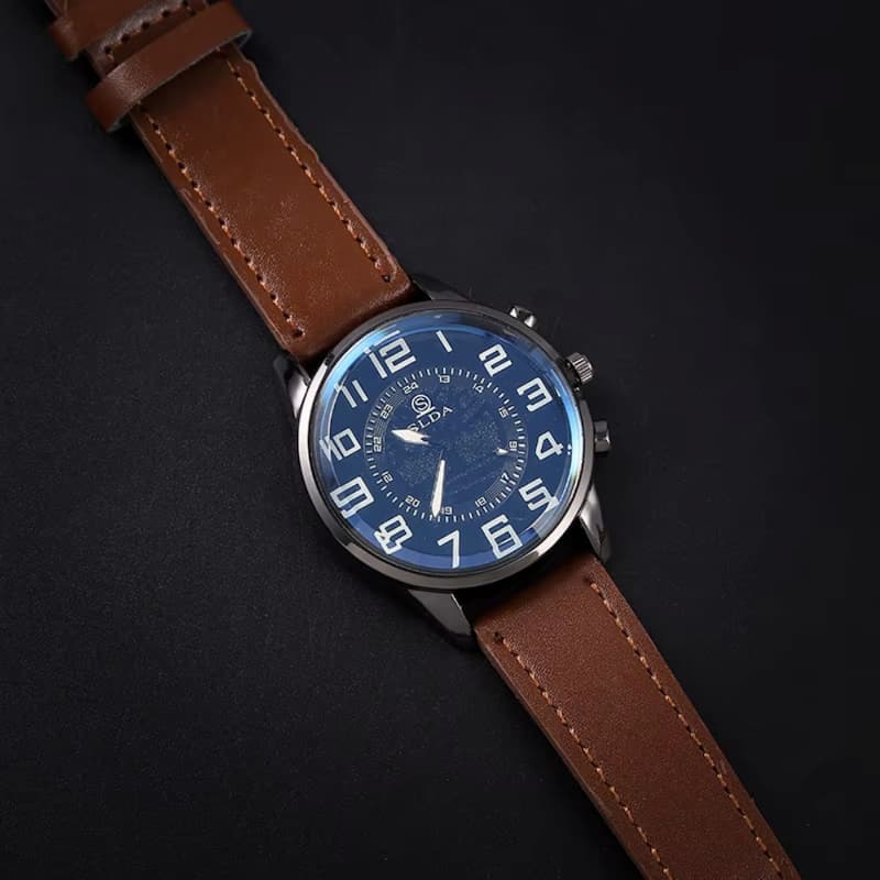 Montre Vintage Homme Quartz Classique Bracelet Cuir - vue 5 - Montrelio