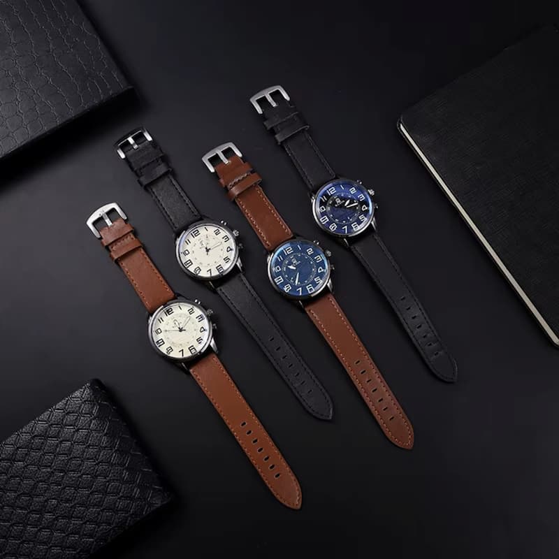 Montre Vintage Homme Quartz Classique Bracelet Cuir - vue 6 - Montrelio