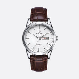 Montre Vintage Homme Quartz Cuir Marron