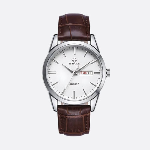 Montre Vintage Homme Quartz Cuir Marron - vue 2 - Montrelio