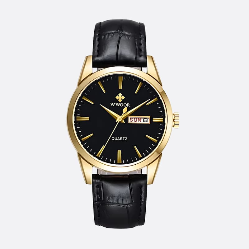 Montre Vintage Homme Quartz Cuir Marron - vue 3 - Montrelio