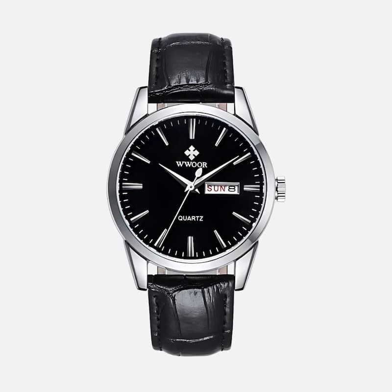 Montre Vintage Homme Quartz Cuir Marron - vue 4 - Montrelio