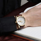 Montre Vintage Homme Quartz Cuir Marron - vue 5 - Montrelio