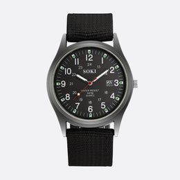 Montre Vintage Militaire Homme Quartz Bracelet Nylon