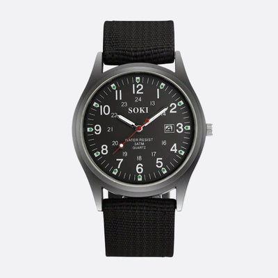 Montre Vintage Militaire Homme Quartz Bracelet Nylon - vue 1 - Montrelio