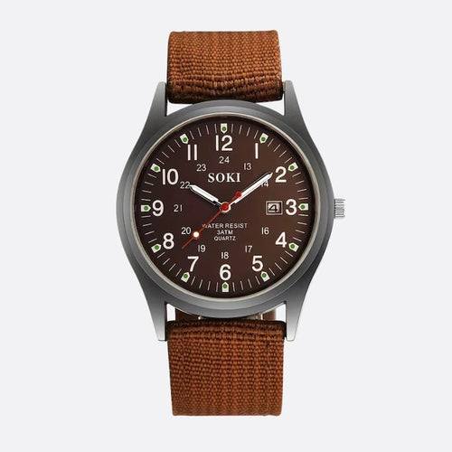 Montre Vintage Militaire Homme Quartz Bracelet Nylon - vue 2 - Montrelio