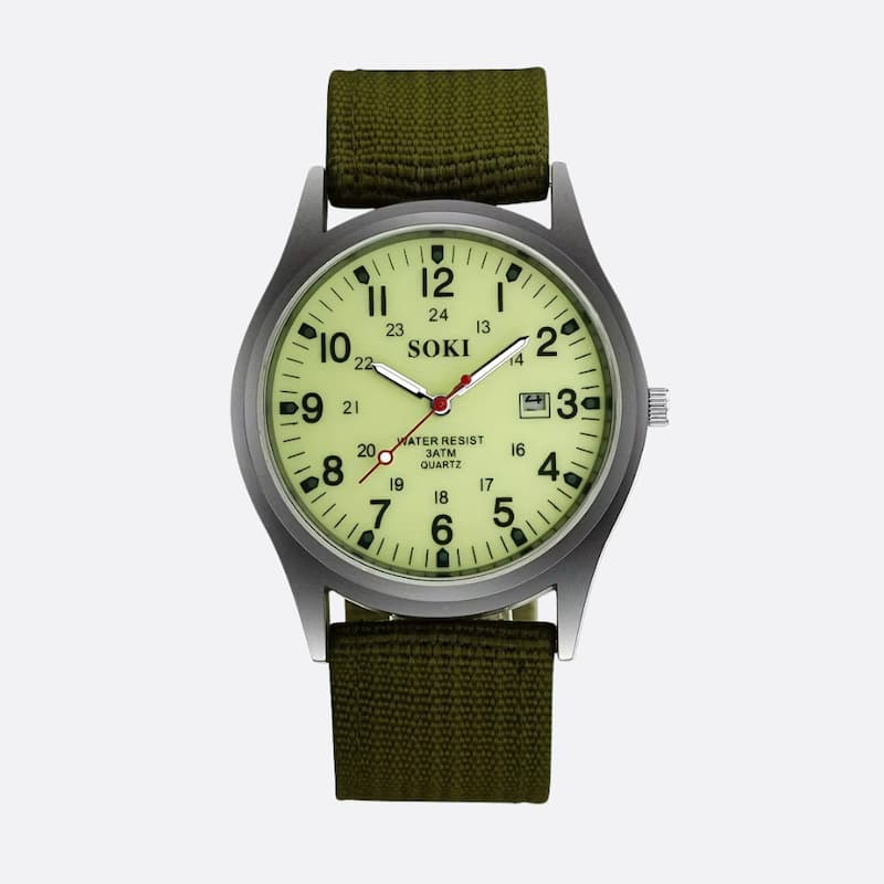 Montre Vintage Militaire Homme Quartz Bracelet Nylon - vue 3 - Montrelio