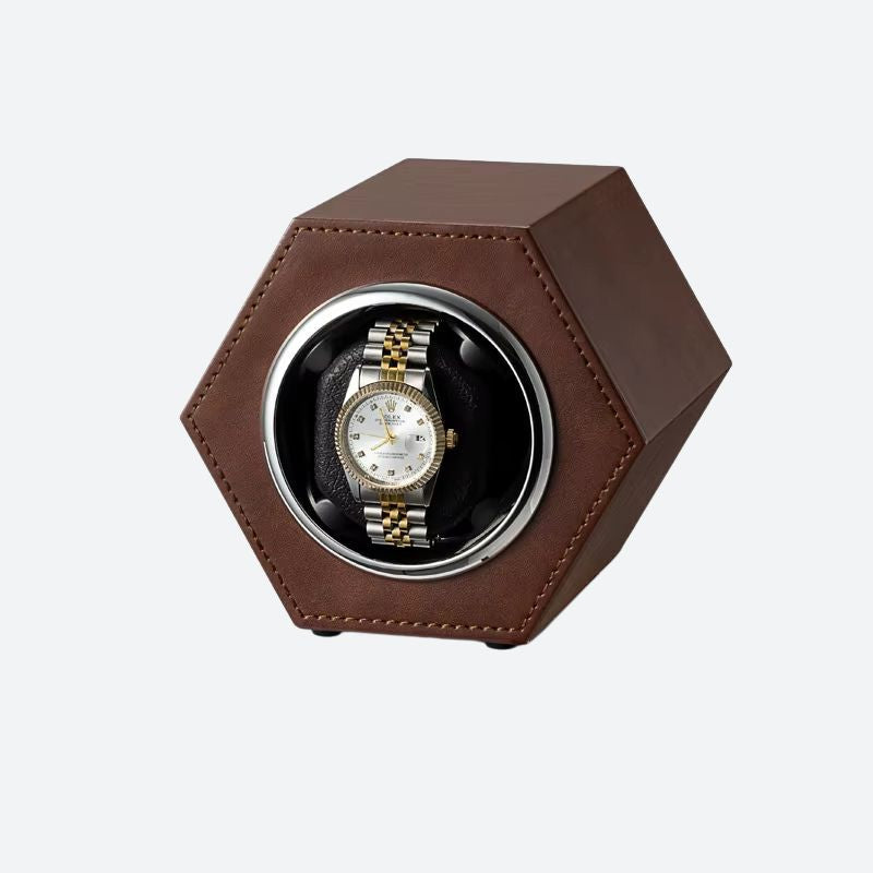 Remontoir Montre Automatique USB Cuir Hexagonal - vue 2 - Montrelio