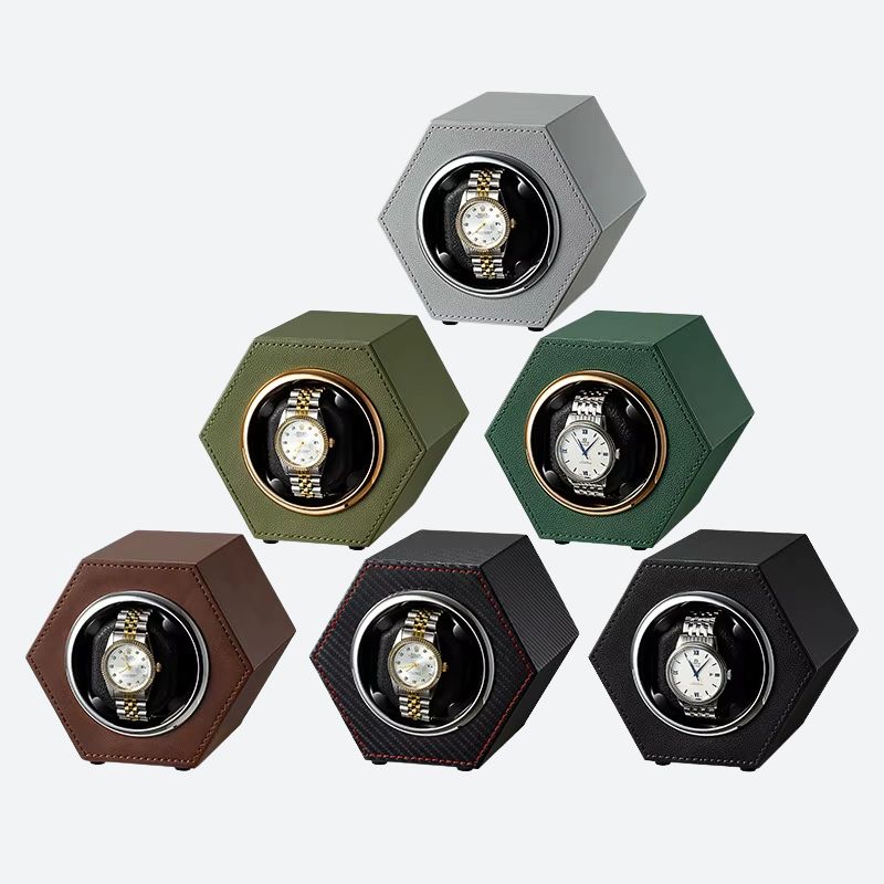 Remontoir Montre Automatique USB Cuir Hexagonal - vue 5 - Montrelio